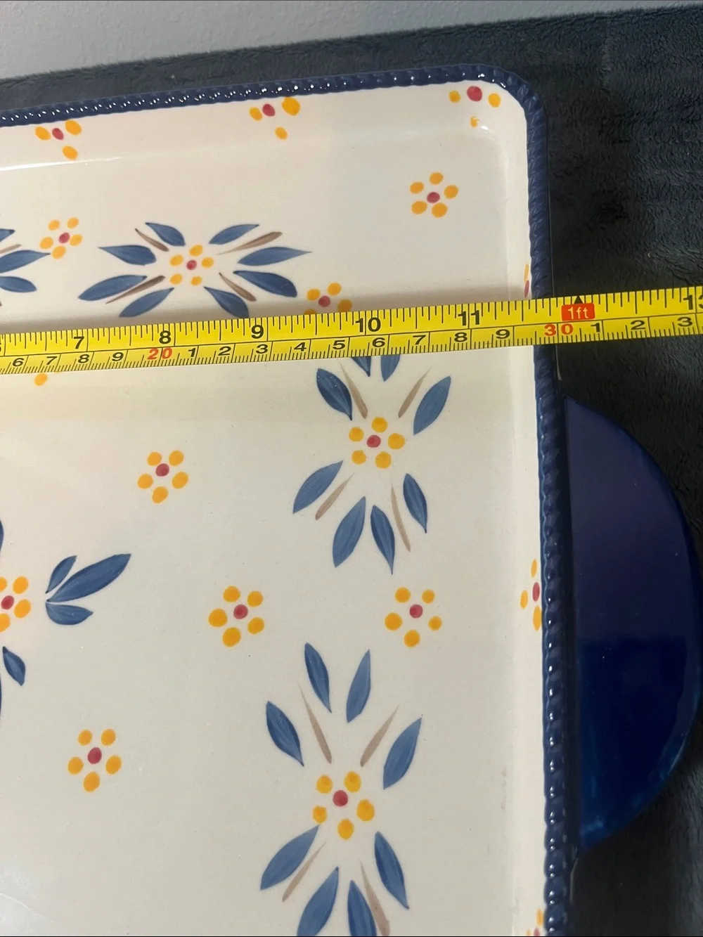 Temptations Temp-Tations Old World Floral Ceramic Serving Tray kitchen bakeware